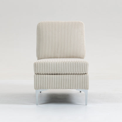 Single Couch Modular Armless Accent Chair With Back Cushion Home Essentials