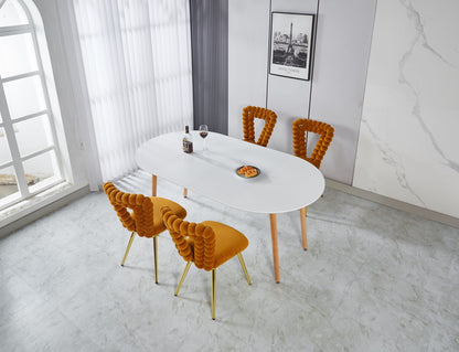 Extensible Table, Dining Table, Office Table, Coffee Table, Wood Leg - Matte White Home Essentials