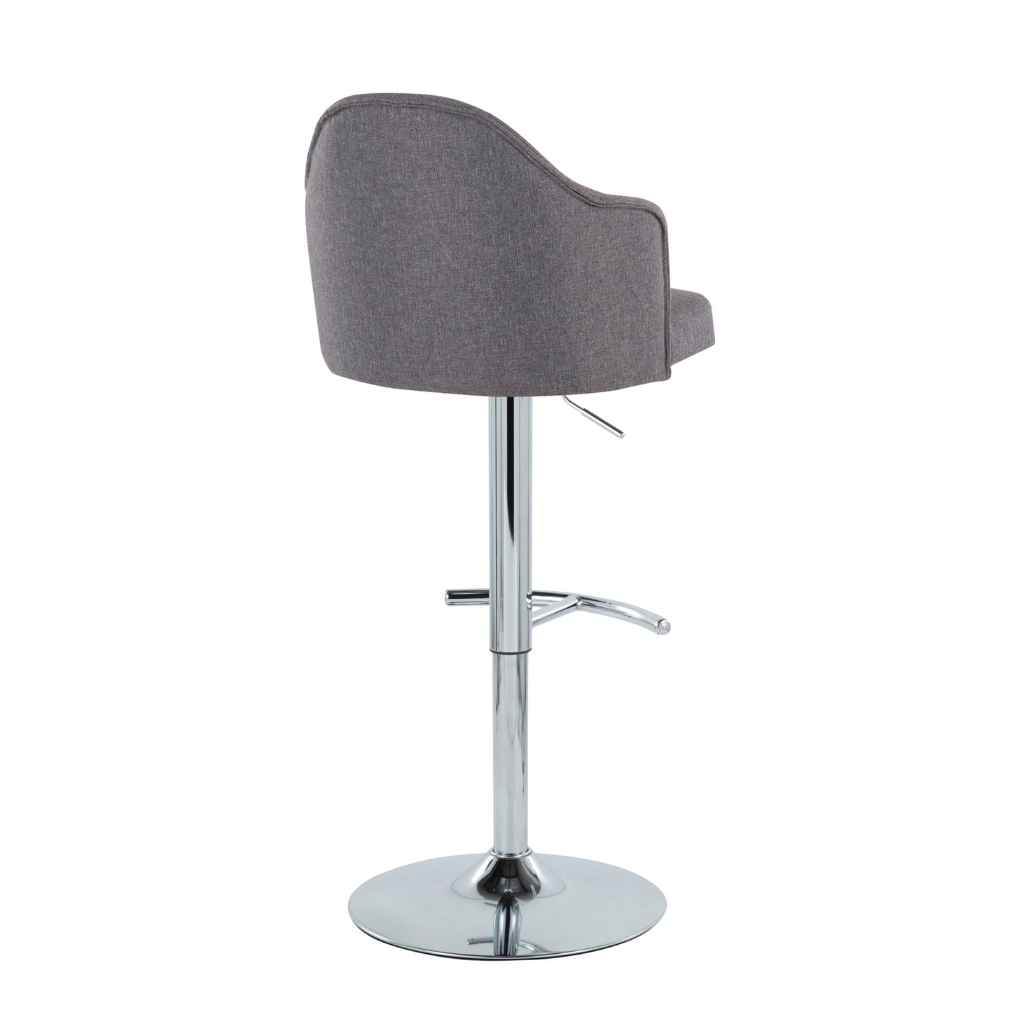 Ahoy - Contemporary Adjustable Barstool With Swivel With Rounded T Footrest (Set of 2) Lumi Source