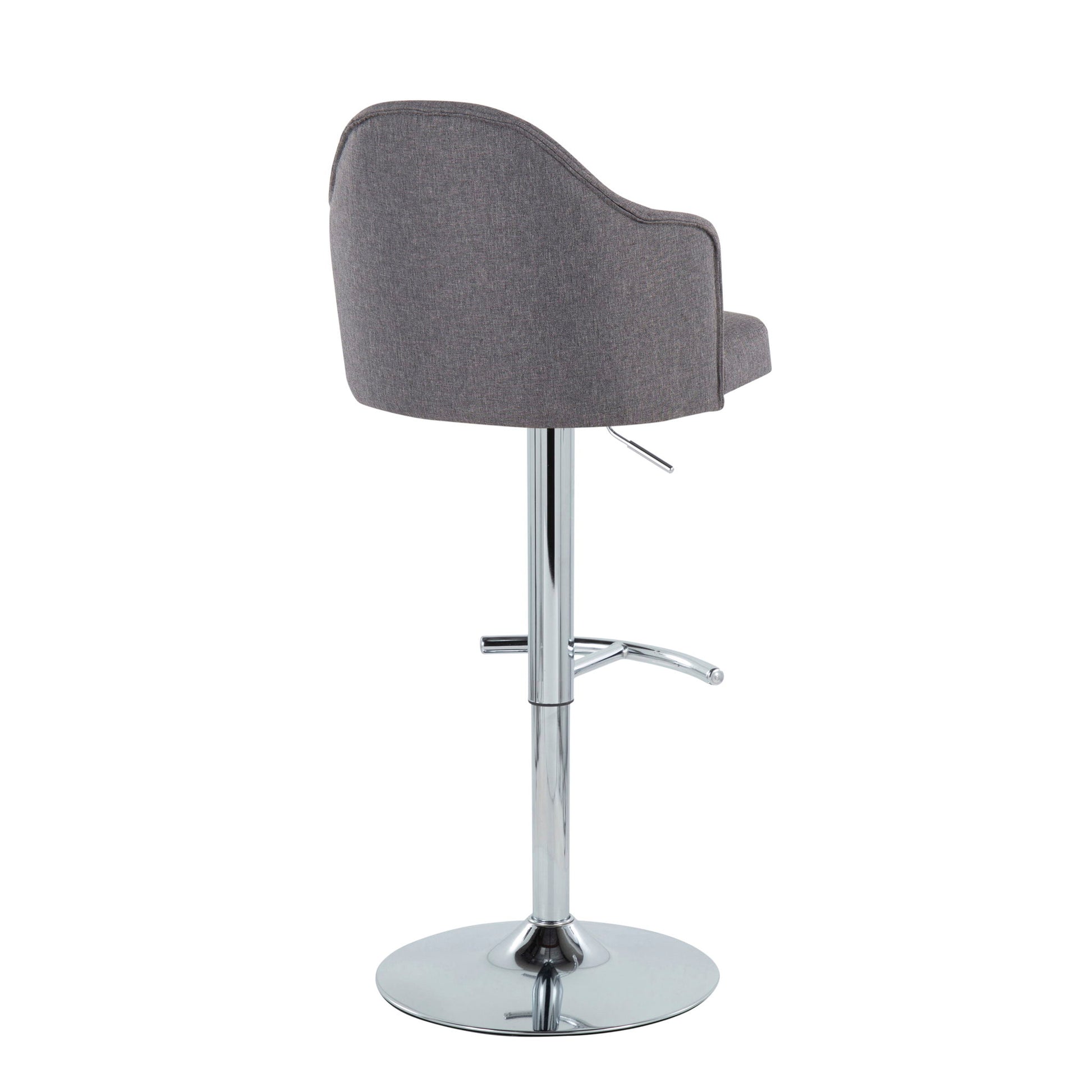 Ahoy - Contemporary Adjustable Barstool With Swivel With Rounded T Footrest (Set of 2) Lumi Source