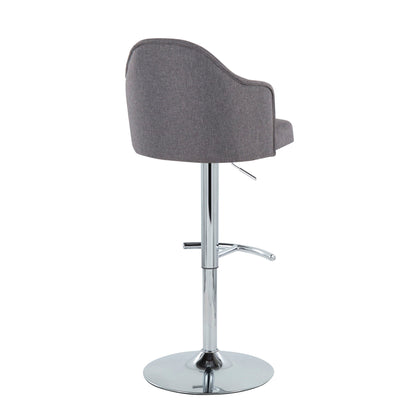 Ahoy - Contemporary Adjustable Barstool With Swivel With Rounded T Footrest (Set of 2) Lumi Source