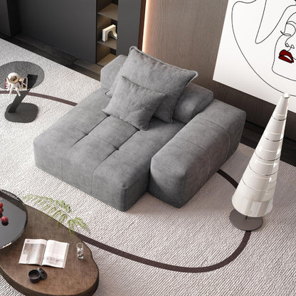 Modern Oversized Modular Sectional Sofa, Sparkling Chenille Fabric Soft Cushion Sofa With 2 Pillows