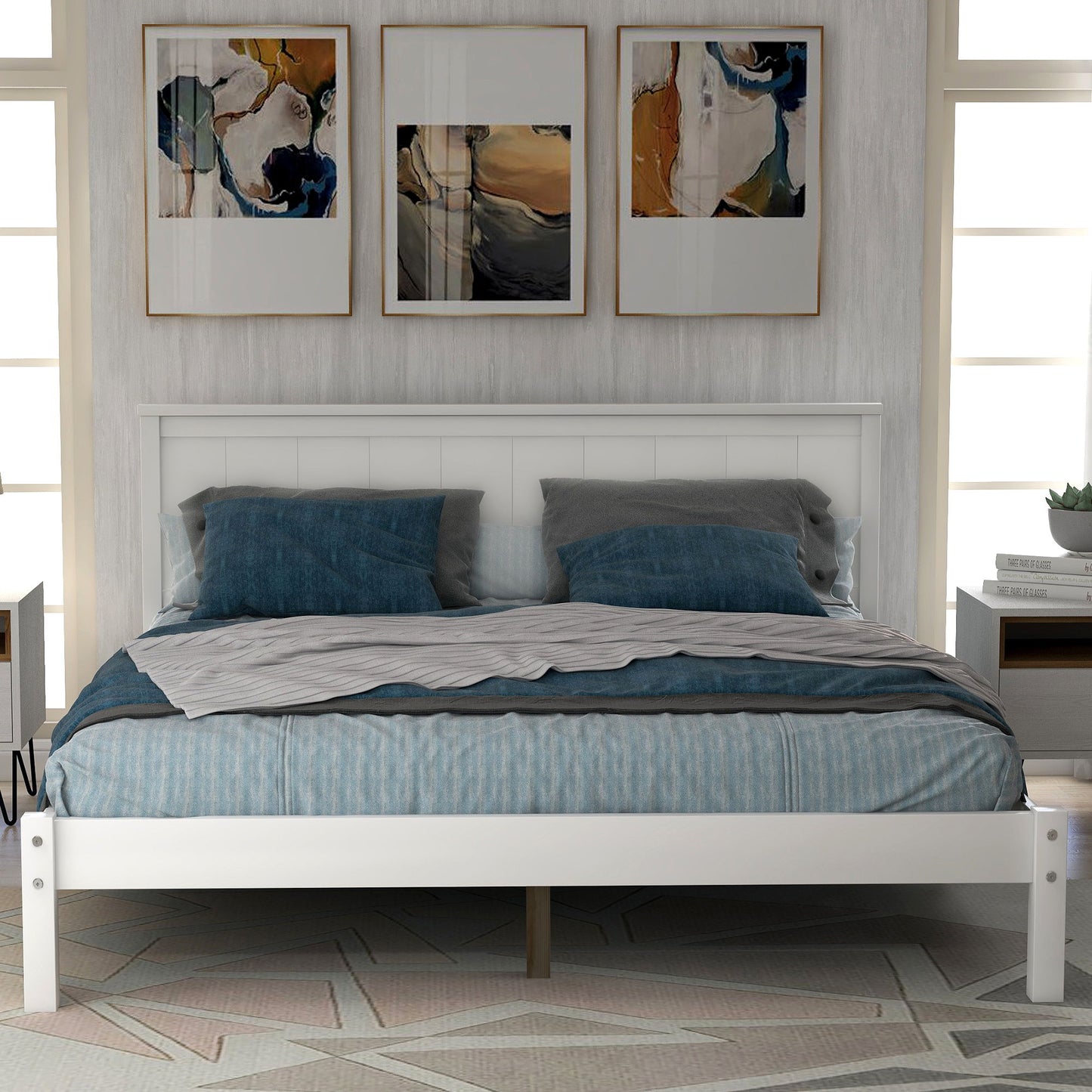 Platform Bed Frame With Headboard Hearth and Haven