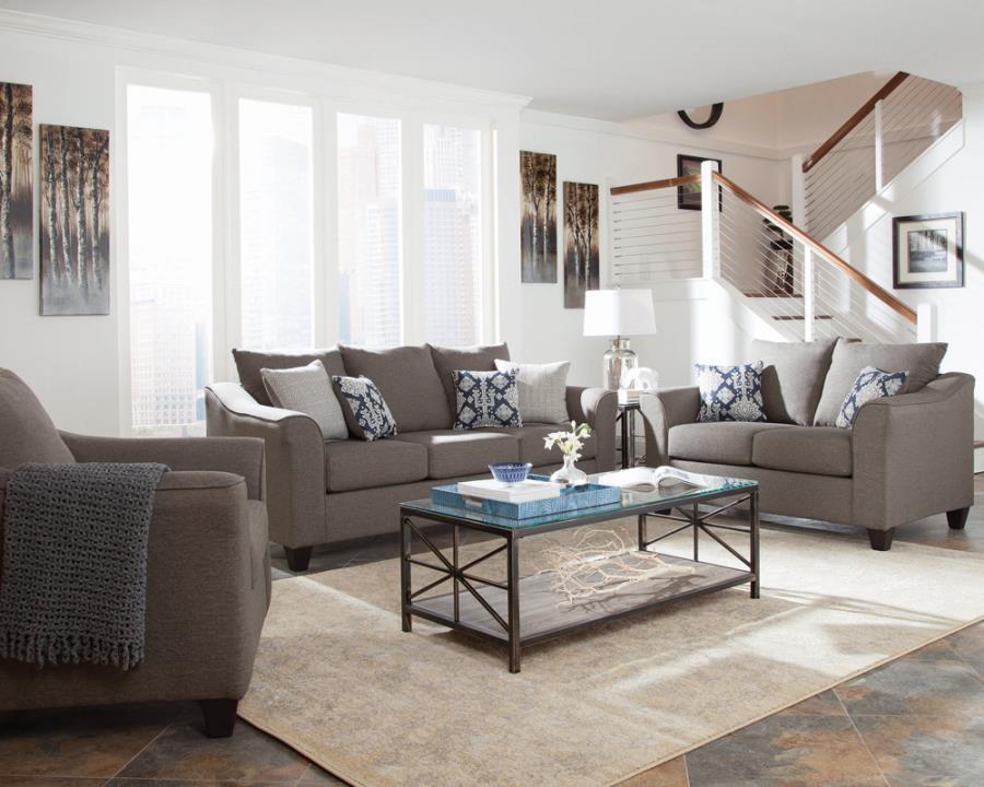 Salizar - Upholstered Flared Arm Loveseat CoasterEssence