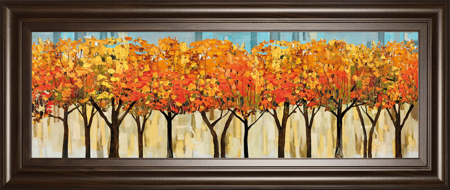 Avenue By Mark Chandon - Framed Print Wall Art - Orange