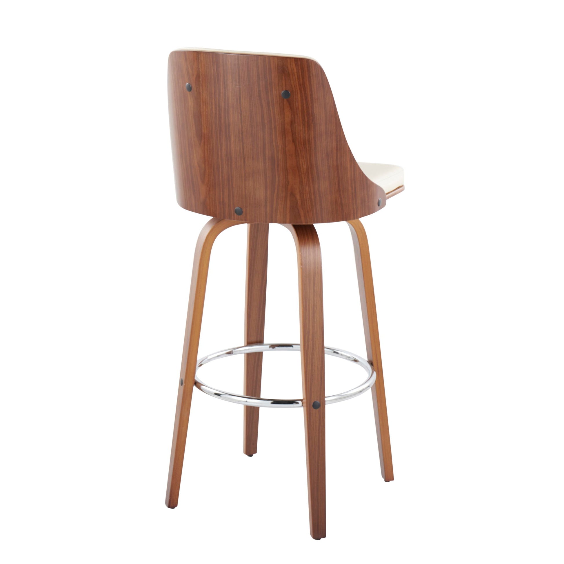 Gianna - Mid Century Modern Fixed Height Barstool With Swivel With Round Footrest (Set of 2) Lumi Source