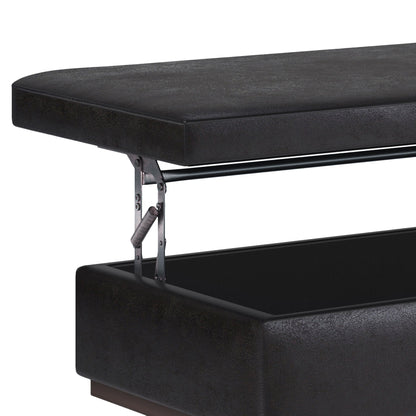 Owen - Lift Top Large Coffee Table Storage Ottoman, Mid Century Style Simpli-Home