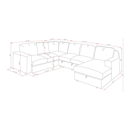 Melody - Sectional Sofa With Plush Cushioning Global Furniture USA