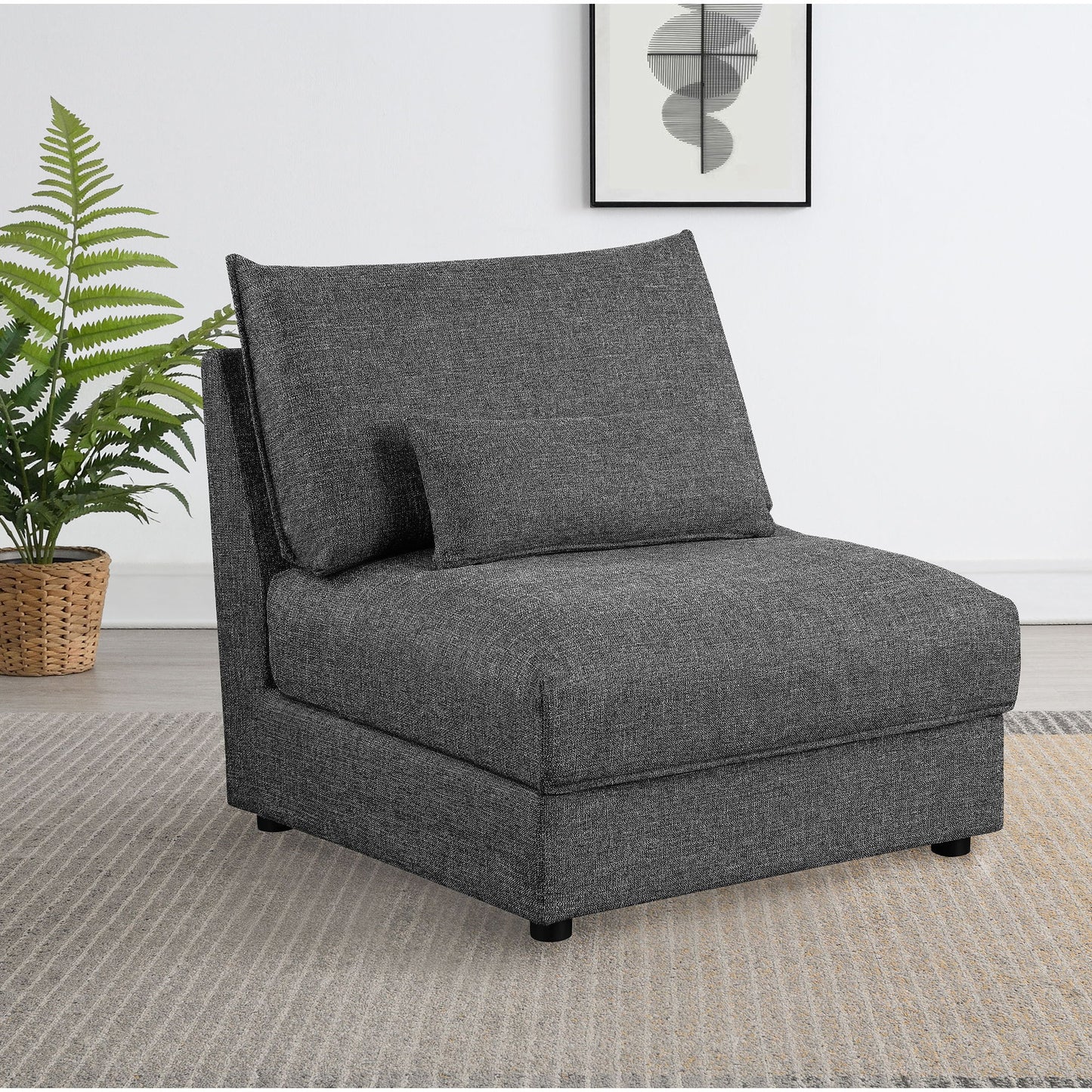 Wakefield - Upholstered Armless Slipper Chair - Black Furniture Max