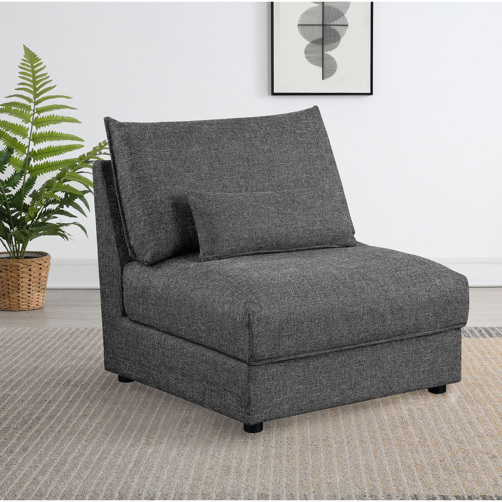 Wakefield - Upholstered Armless Slipper Chair - Black Furniture Max