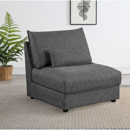 Wakefield - Upholstered Armless Slipper Chair - Black Furniture Max
