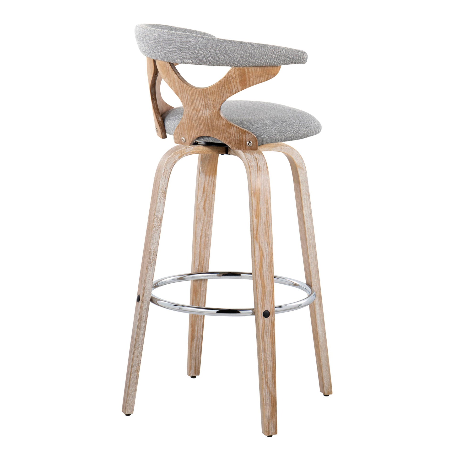 Gardenia - Contemporary Fixed Height Barstool With Swivel With Round Footrest (Set of 2) Lumi Source
