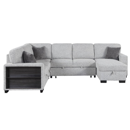 Giza - Modular Sectional Sofa With Sleeper, Storage, USB Charging - Gray Matrix Furniture Group
