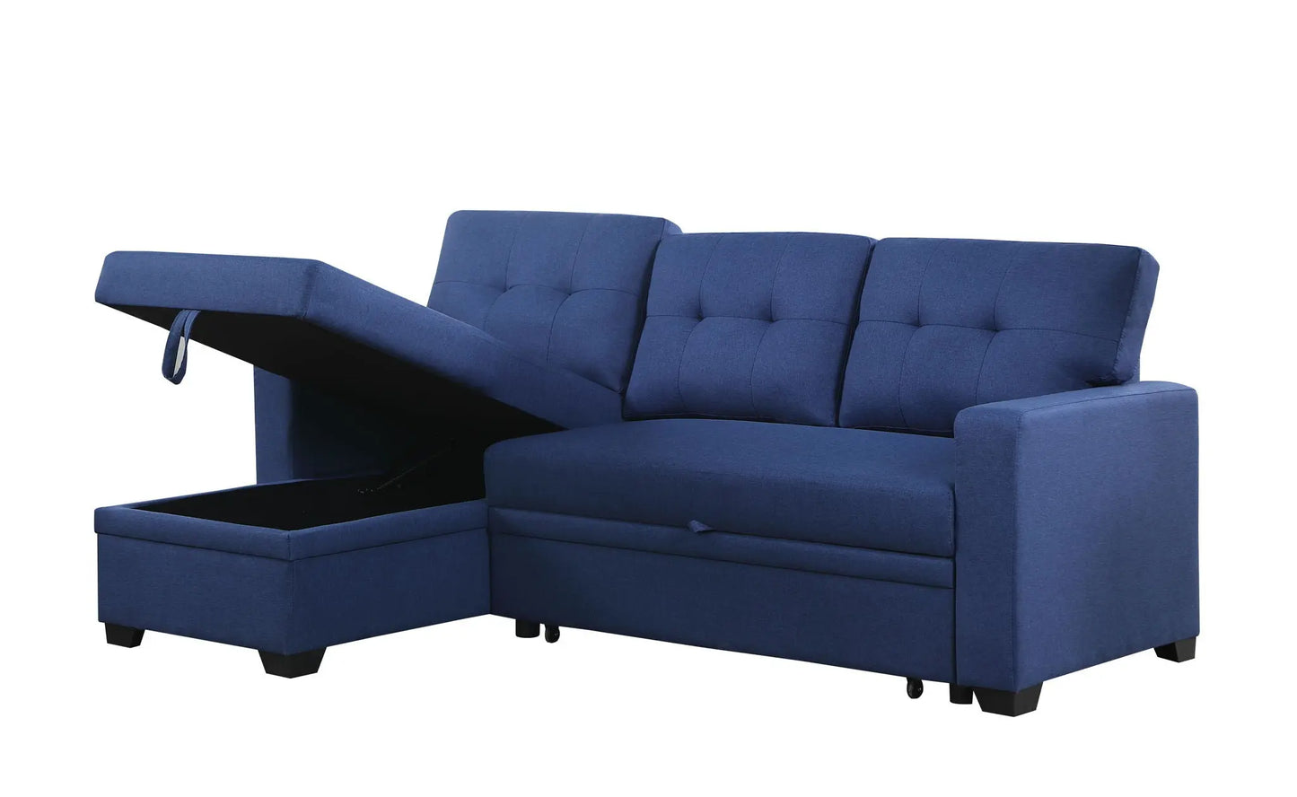 Upholstered Pull Out Sectional Sofa With Chaise Urban Retreats