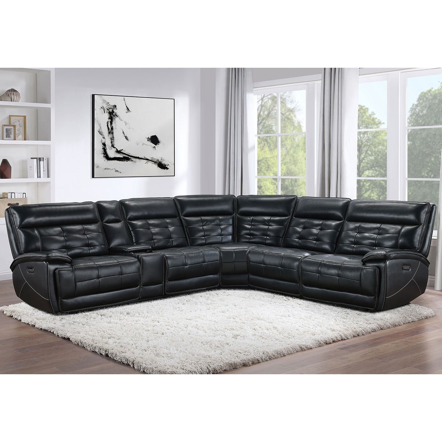 Hayden - Dual Power Reclining Sectional Sofa - Black Furniture Max