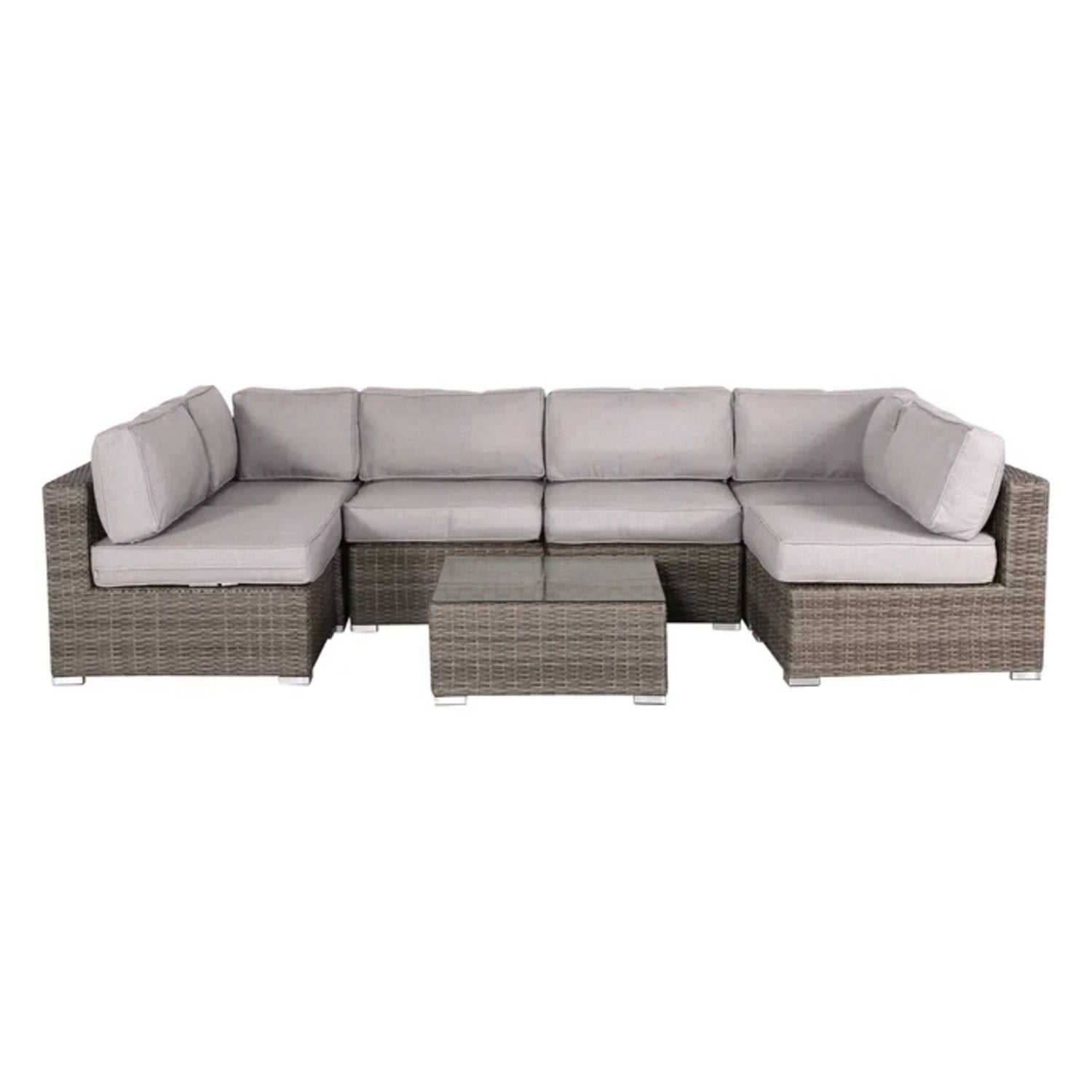 Seating Set With Cushions Handcrafted Wicker Design LSI Patio Furniture