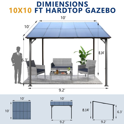 Wall Mounted Outdoor Pergola Gazebo, Heavy Duty Metal Awning With Roof Home Essentials
