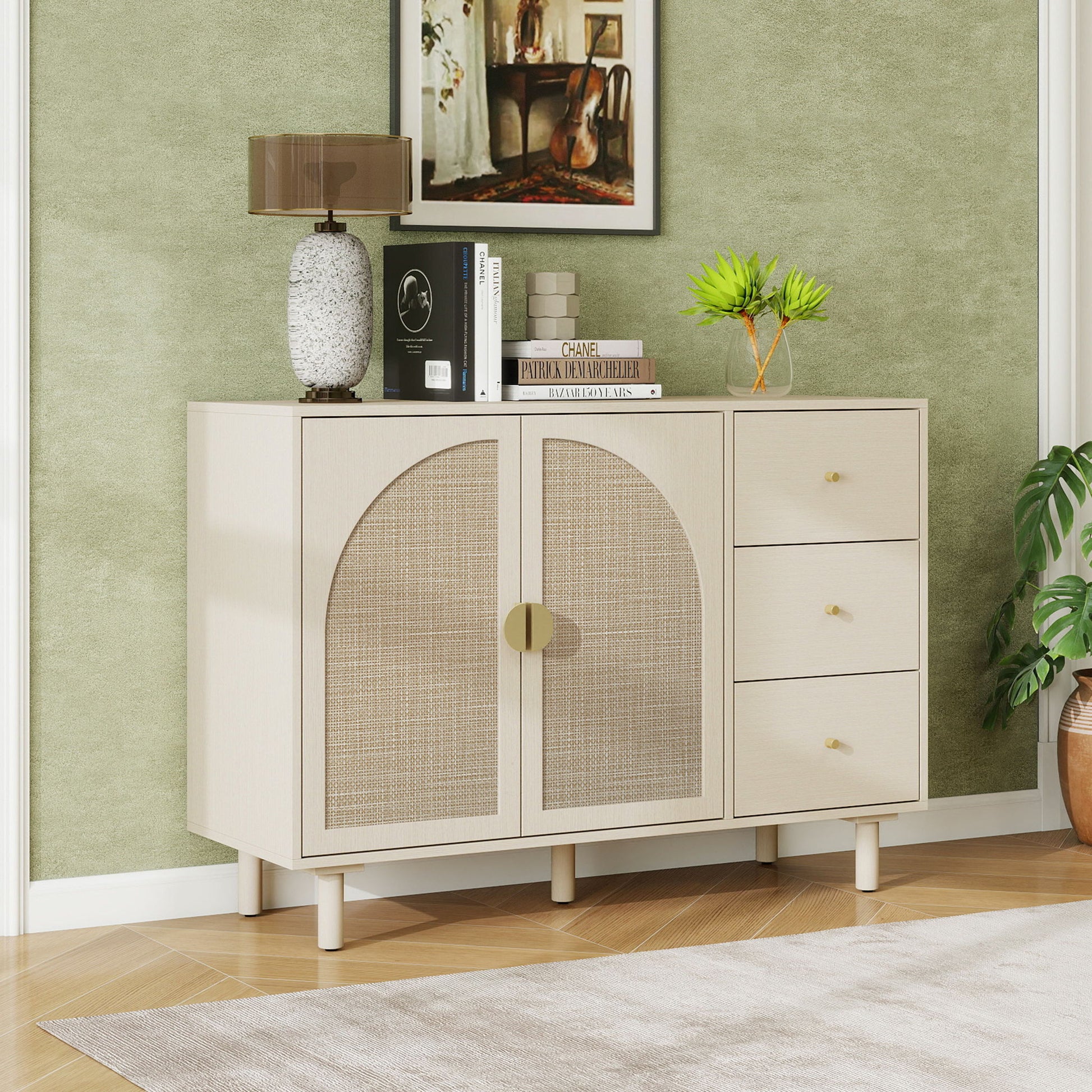 2 Door 3 Drawer Cabinet, Adjustable Storage System Home Essentials