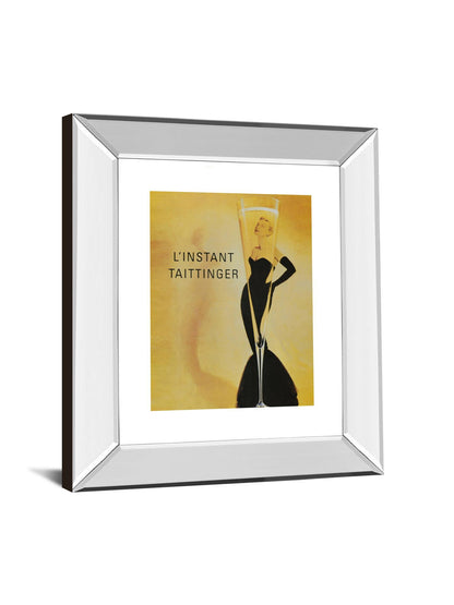 Taittinger - Mirror Framed Print Wall Art- Yellow - Yellow