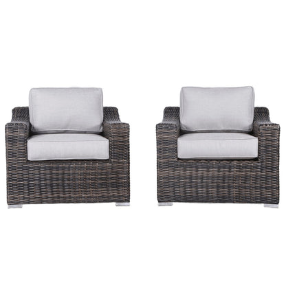 Modern Patio Chair With Cushions (Set of 2) - Brown LSI Patio Furniture