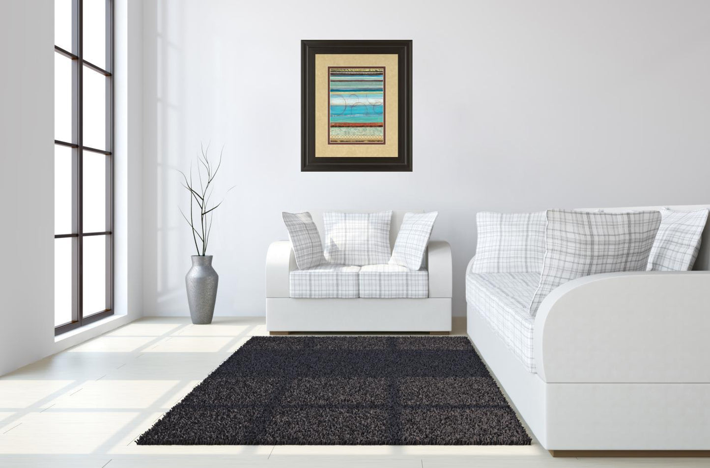 Strata I By Tava Studios - Framed Print Wall Art - Blue