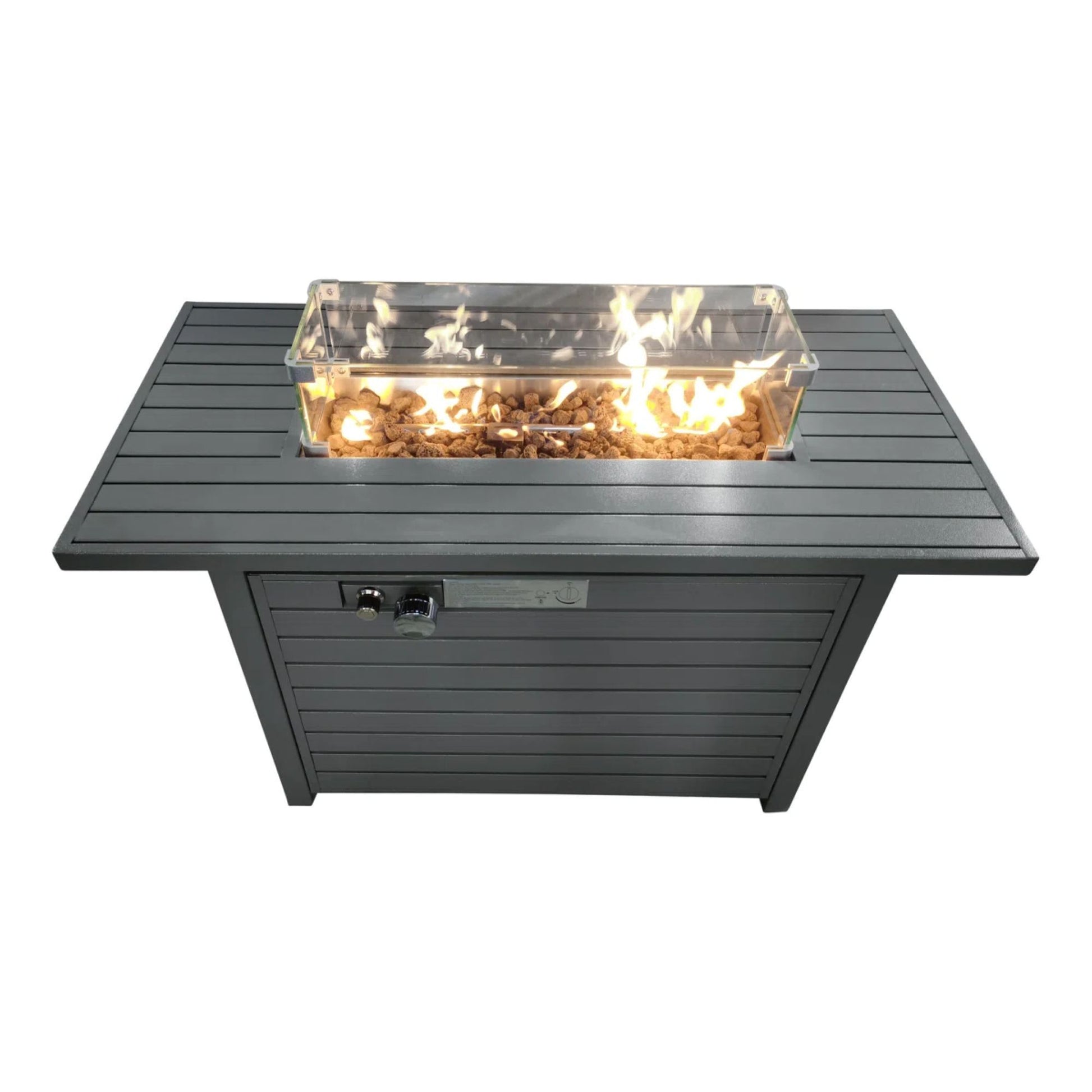 Propane Fire Pit Table With Lid - Gray LSI Patio Furniture