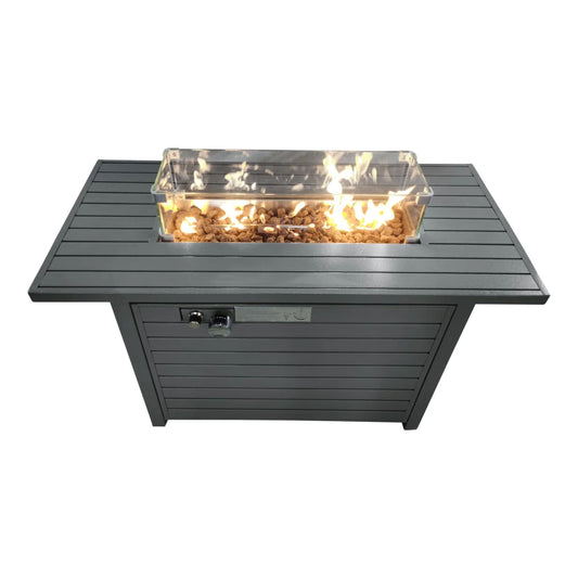 Propane Outdoor Fire Pit Table With Lid Versatile Fuel Options LSI Patio Furniture