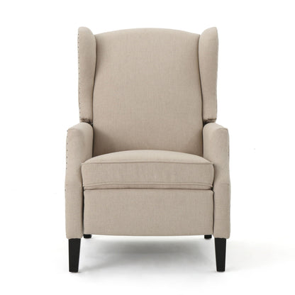 Westeros Wing Back Fabric Upholstered Recliner Noble House