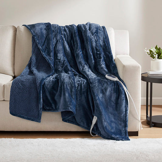 Heated Microlight to Berber - Throw - Indigo Beautyrest