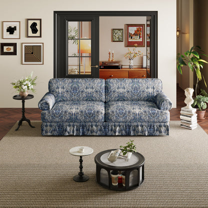 Luxuriously Comfortable Cloud Couch Sofa With Elegant Rolled Arms & Pleated Skirt Design Home Essentials