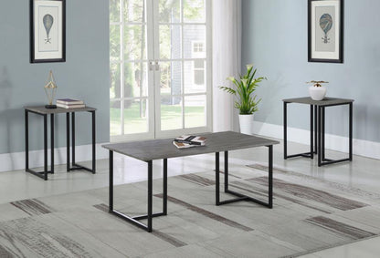 Nyla - 3 Piece Engineered Wood Coffee Table Set Weathered - Gray CoasterEveryday