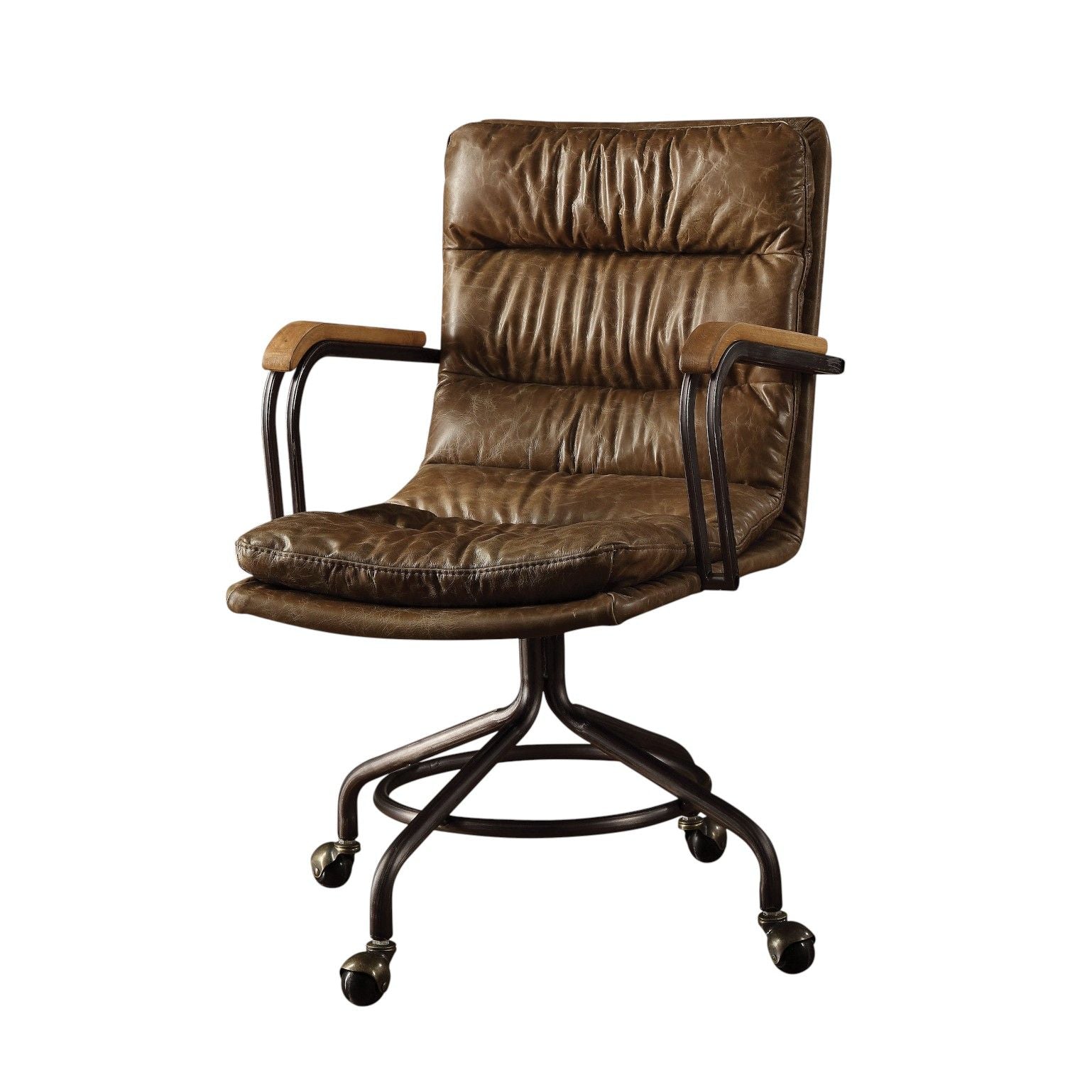 Harith - Vintage Top Grain Leather Office Chair - Brown Acme