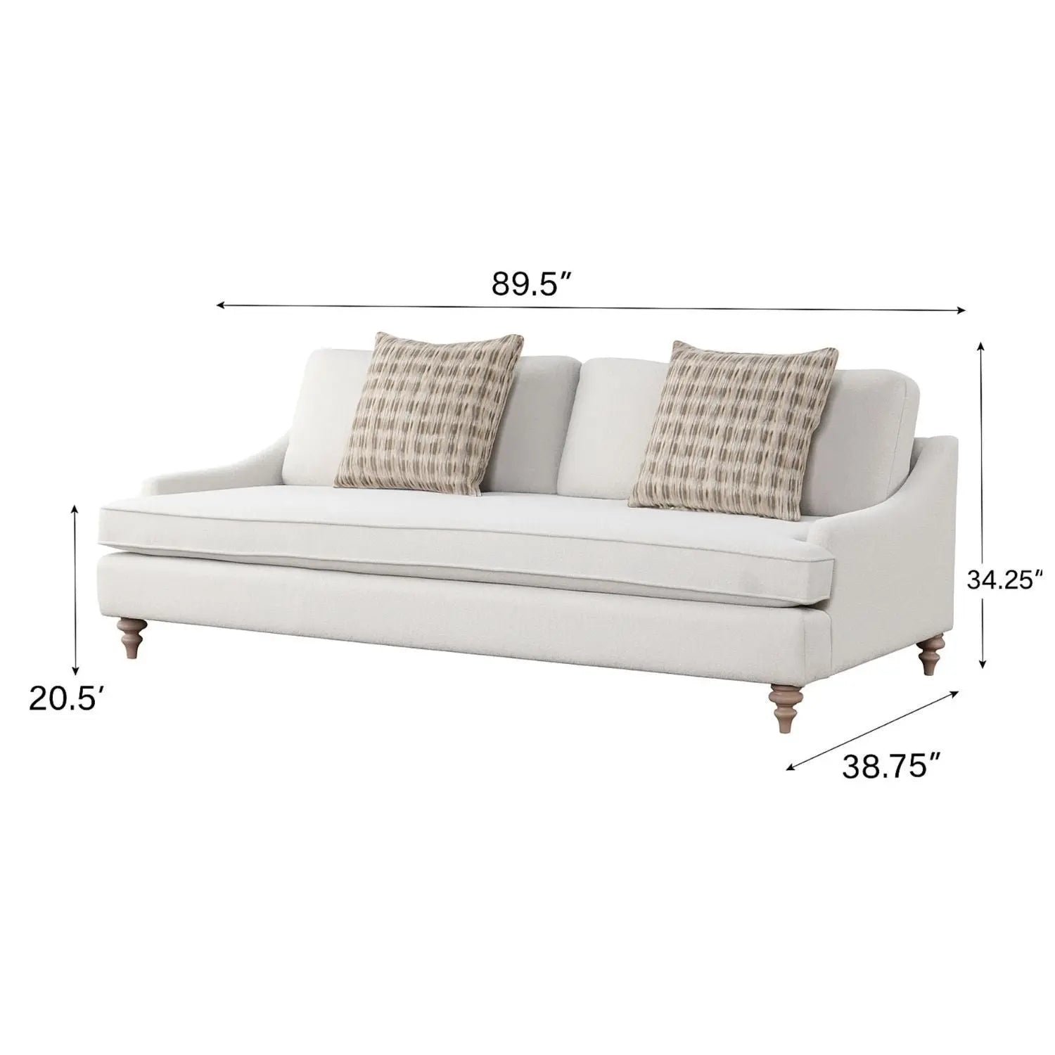 Sofa Single Reverable Cushion With 2 Pillows - Off White Bernards Furniture