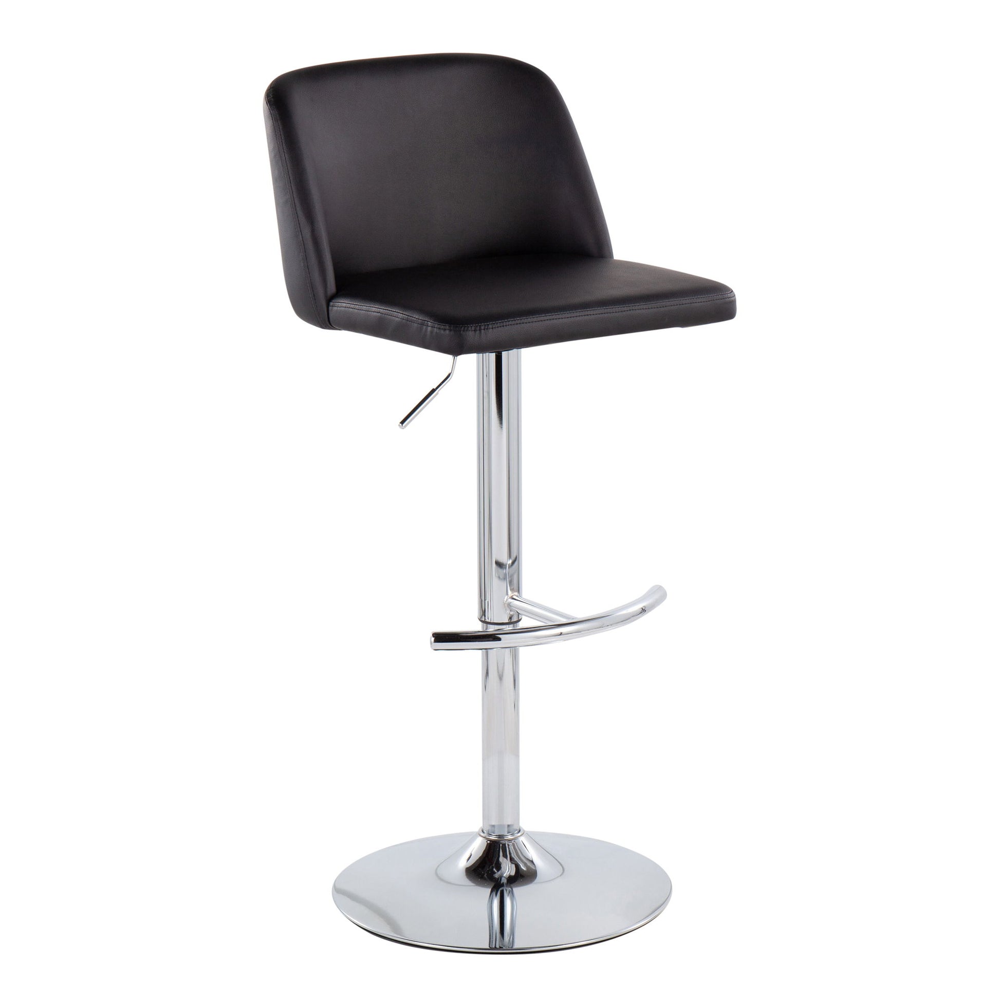 Toriano - Contemporary Adjustable Barstool With Swivel & Rounded T Footrest (Set of 2) Lumi Source