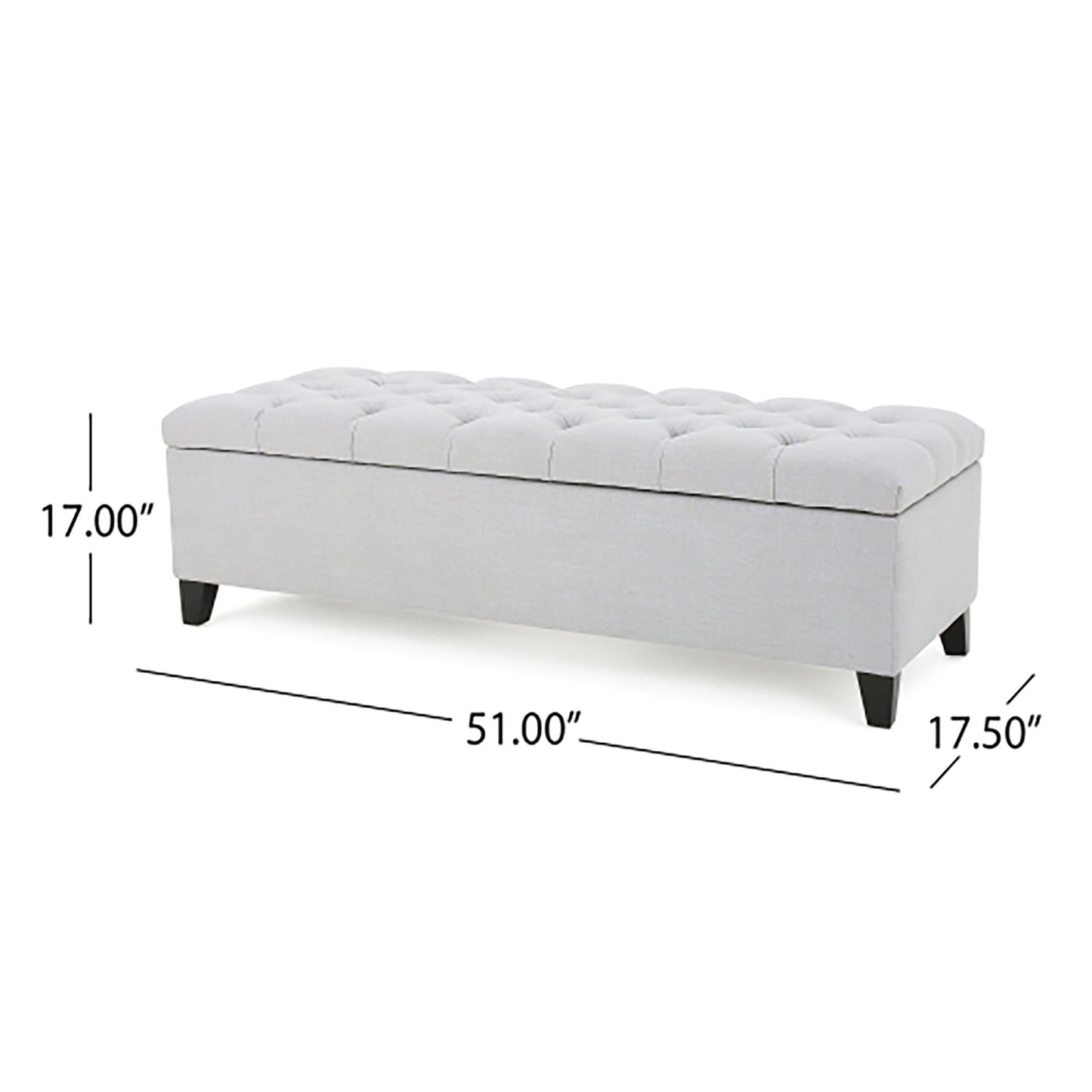 Glouster - Storage Ottoman - Light Gray Noble House