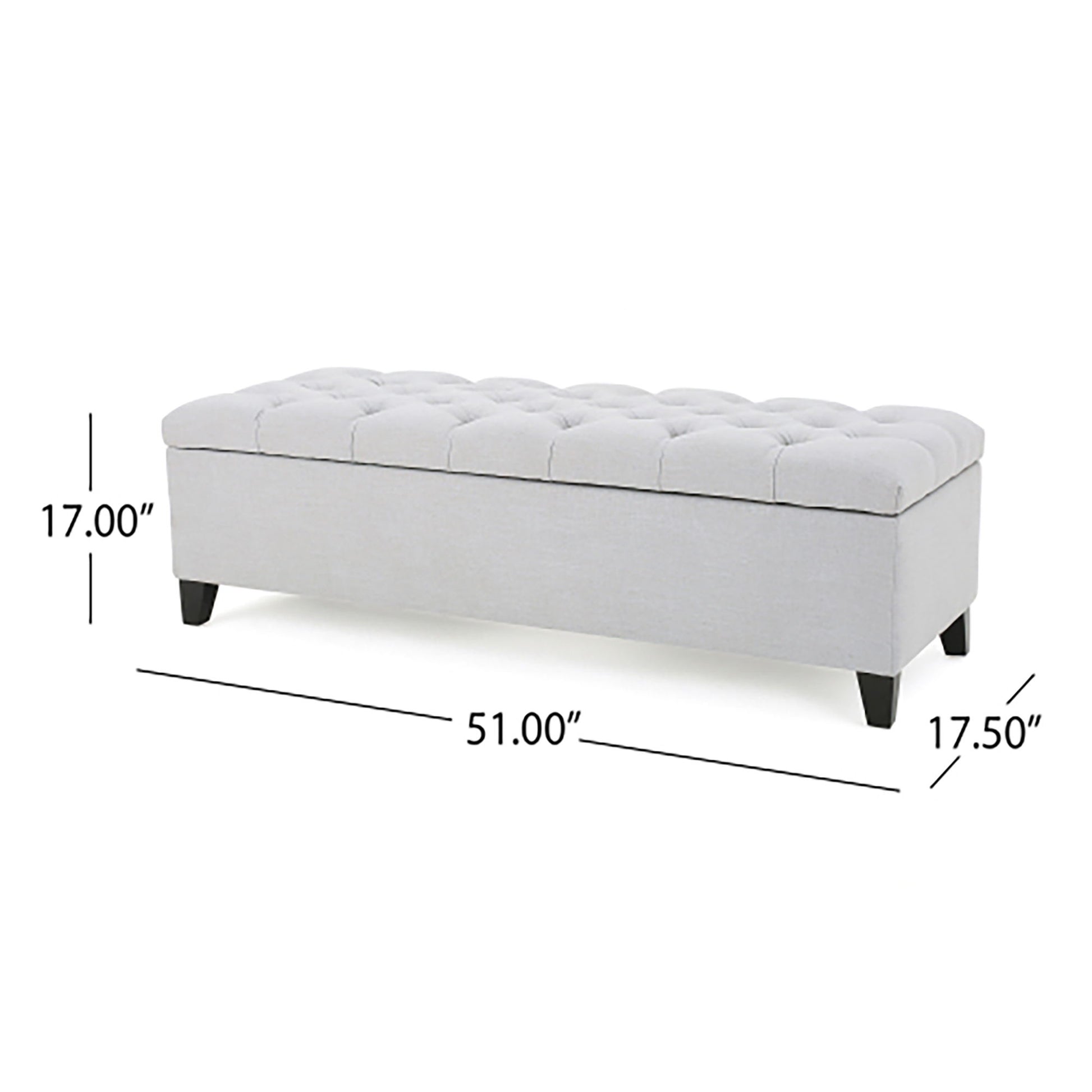 Glouster - Storage Ottoman - Light Gray Noble House