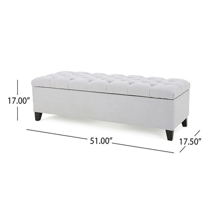 Glouster - Storage Ottoman - Light Gray Noble House