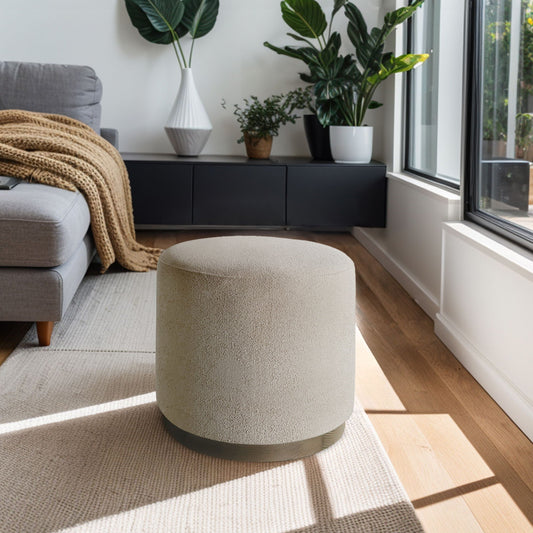 Zoe - Oval Accent Ottoman - Beige Chapel Hill