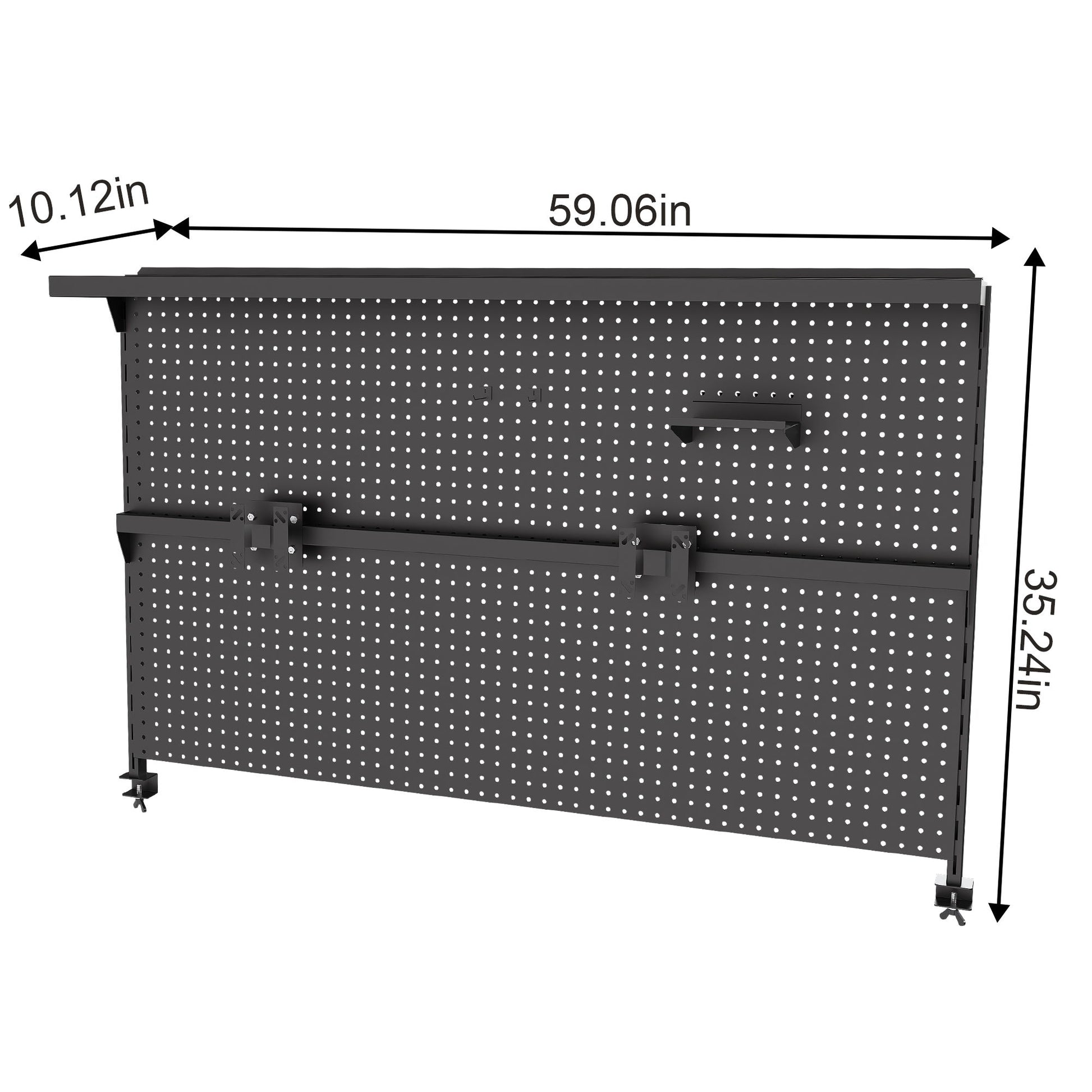 Clamp On Desk Pegboard With Single Monitor Stand Daily Nest