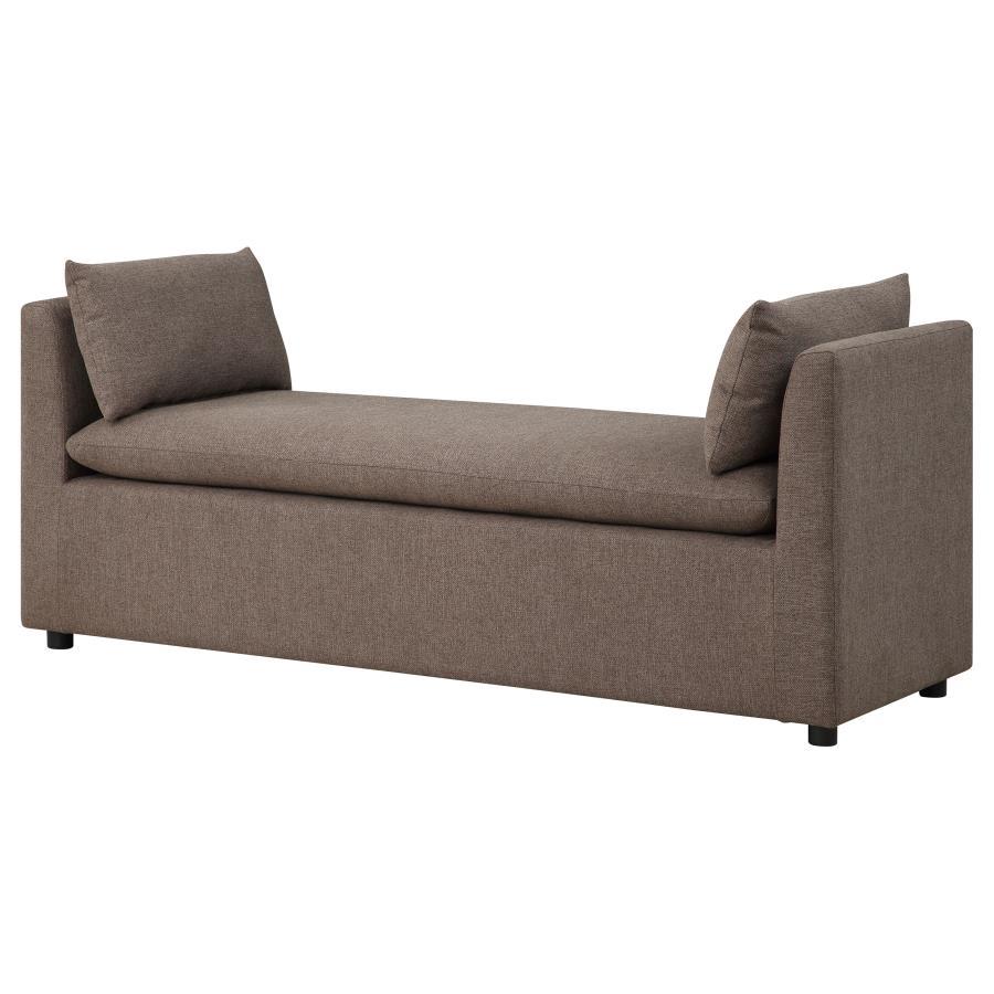 Robin - Upholstered Accent Bench With Armrests - Brown Coaster Fine Furniture