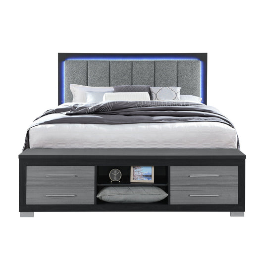 Emilia - Bed With Storage And LED Lighting Global Furniture USA
