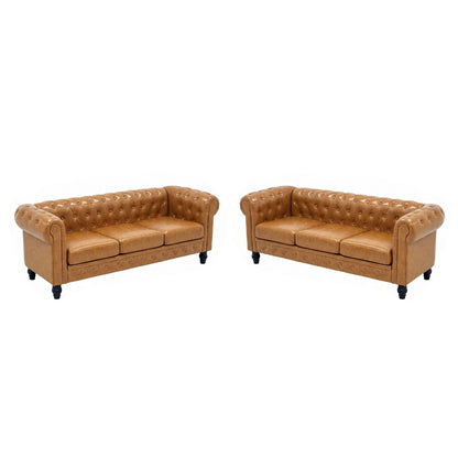 2 Piece Sofa Set With Rolled Armrests Home Essentials