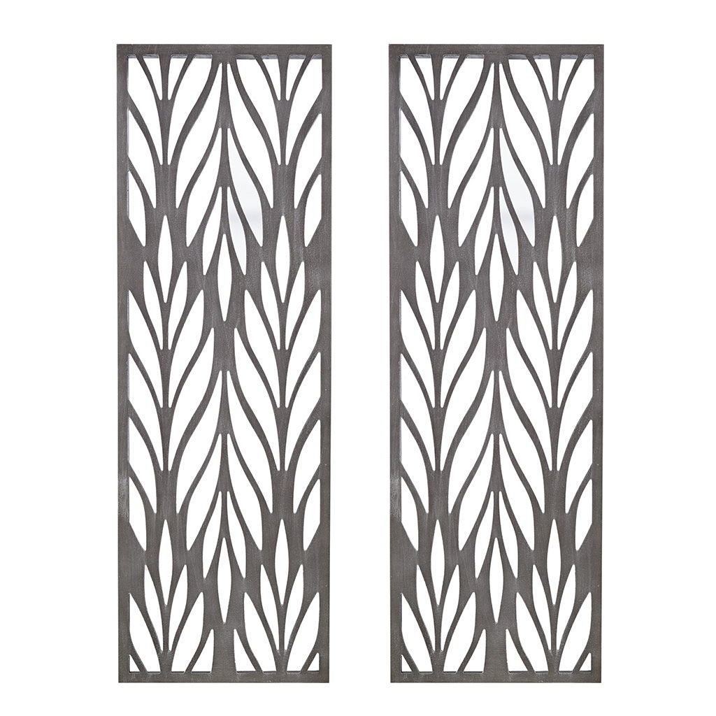 Florian - Carved Wall Panel Decor (Set of 2) - Reclaimed Gray Madison Park