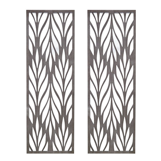 Florian - Carved Wall Panel Decor (Set of 2) - Reclaimed Gray Madison Park