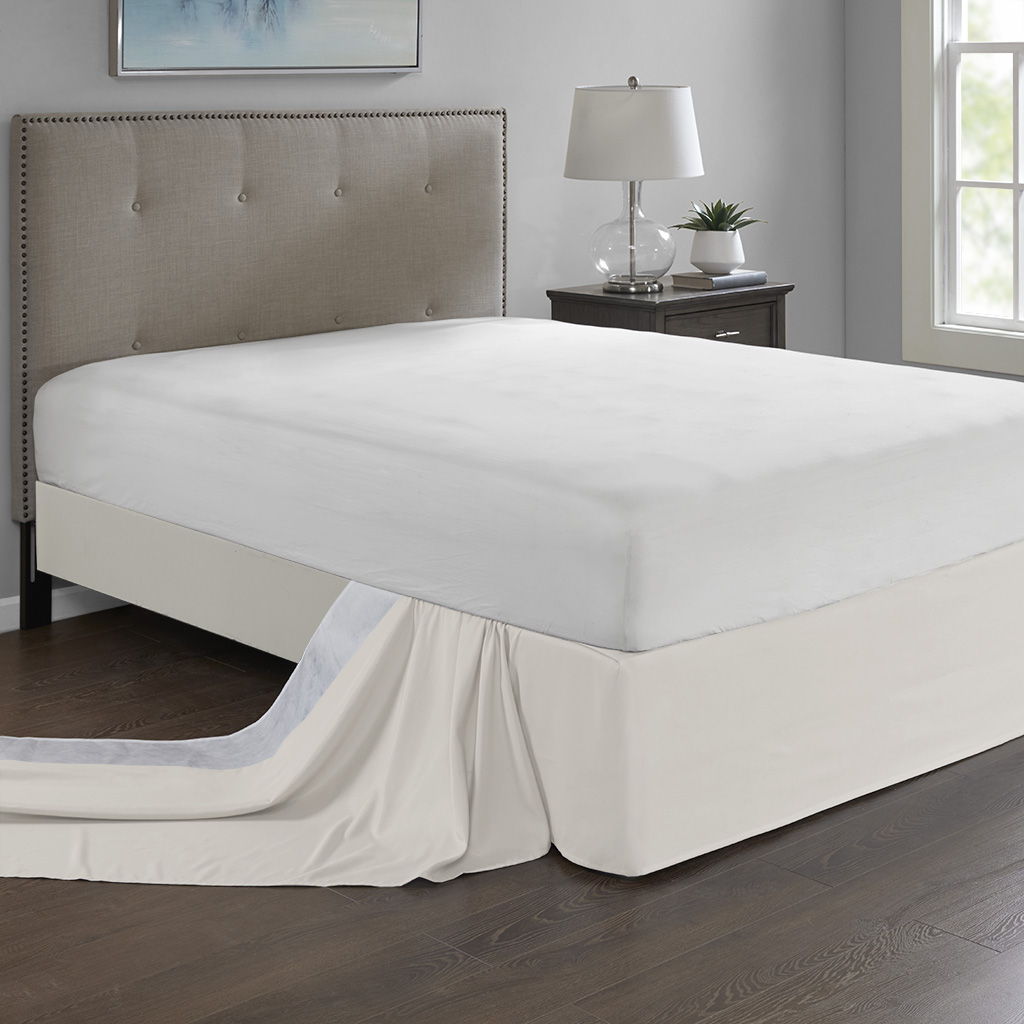 Simple Fit - Wrap Around Adjustable Bedskirt - Ivory