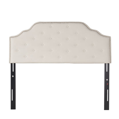 Charismatic - Size Headboard With Button Tufting And Nailhead Trim Noble House