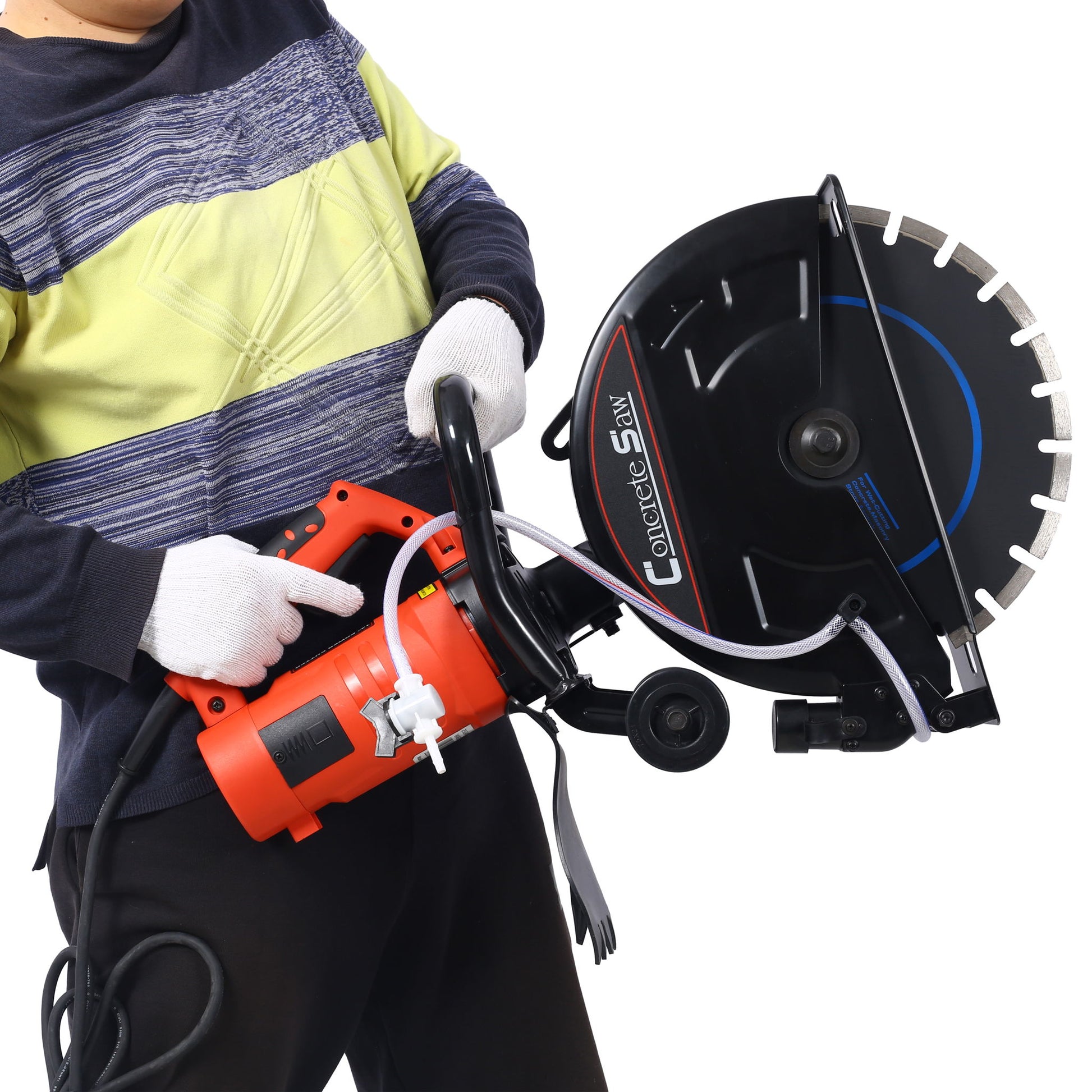 Electric 14" Cut Off Saw With Wet / Dry Functionality And Water Line Attachment Metal, 30" Length - Black Daily Nest