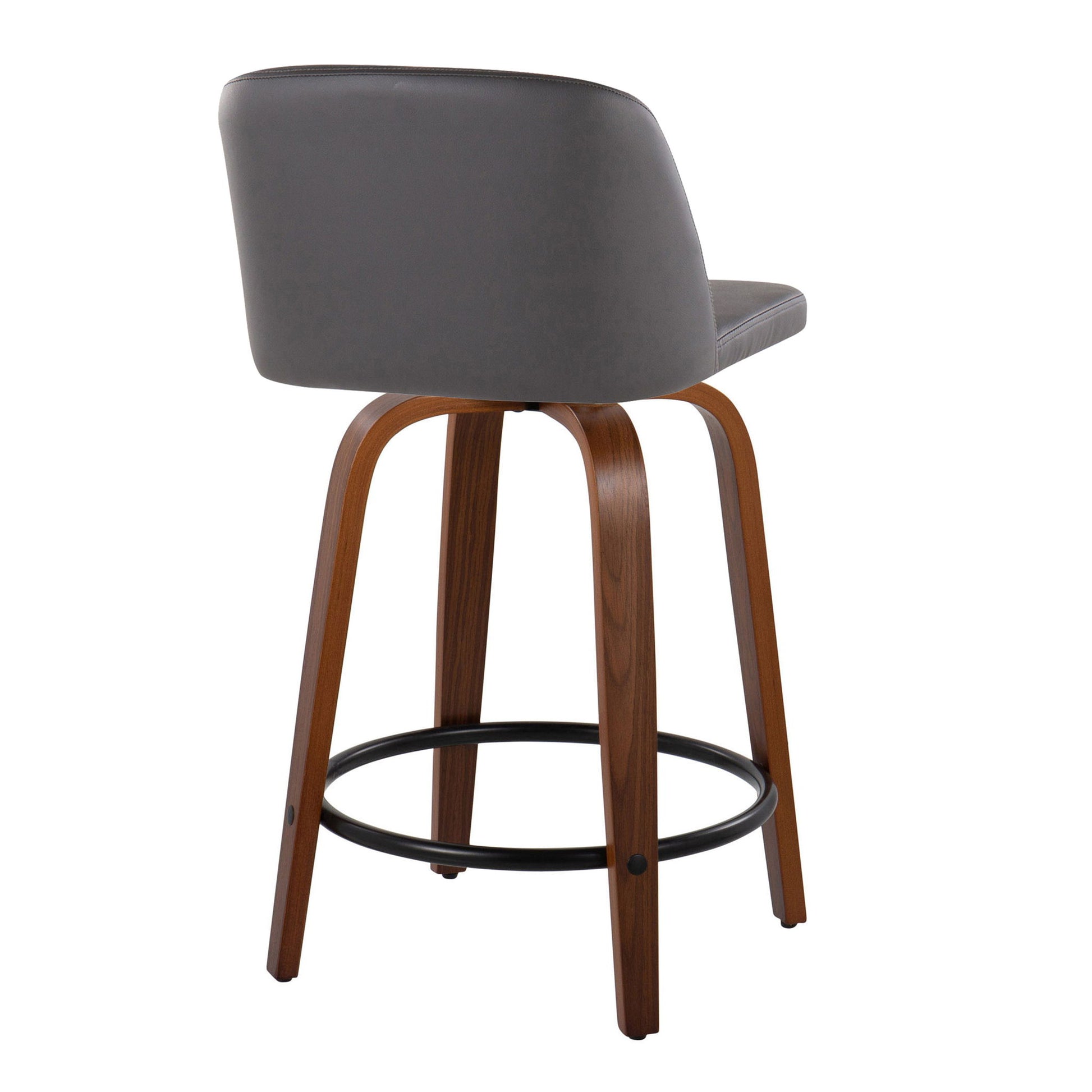 Toriano - Mid Century Modern, Fixed Height Counter Stool & Swivel And Round Footrest (Set of 2) Lumi Source