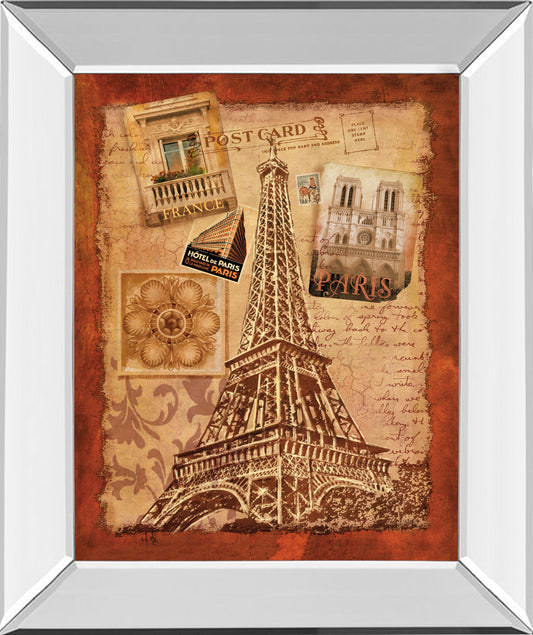 Memories Of Paris By Conrad Knutsen - Mirror Framed Print Wall Art - Red