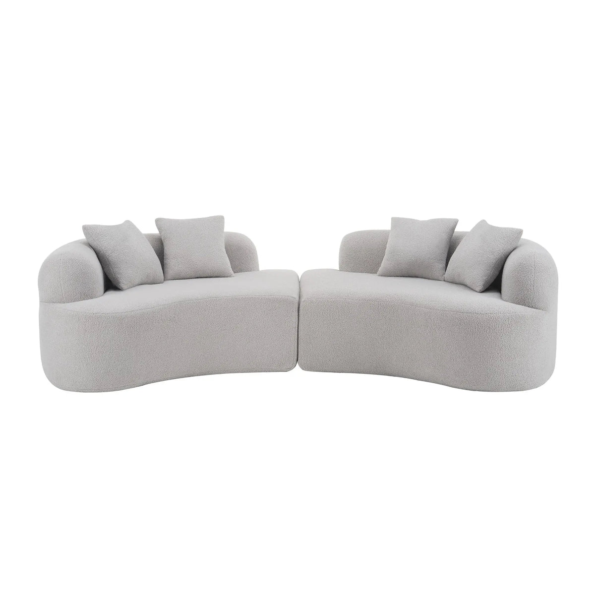 Curved 4 Seater Sofa For Small Spaces - Gray Home Essentials